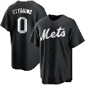 Men's No.0 Adam Ottavino New York Mets Black/White Replica Jersey