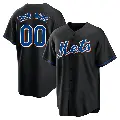 Men's No.00 Custom New York Mets Black Replica 2022 Alternate Jersey