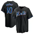 Men's No.10 Ronny Mauricio New York Mets Black Replica 2022 Alternate Jersey