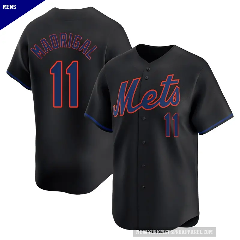 Men's No.11 Nick Madrigal New York Mets Black Limited Alternate Jersey