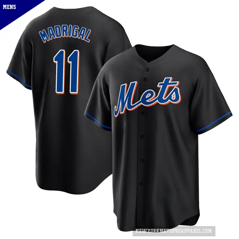 Men's No.11 Nick Madrigal New York Mets Black Replica 2022 Alternate Jersey