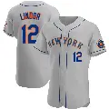 Men's No.12 Francisco Lindor New York Mets Gray Authentic Road Jersey