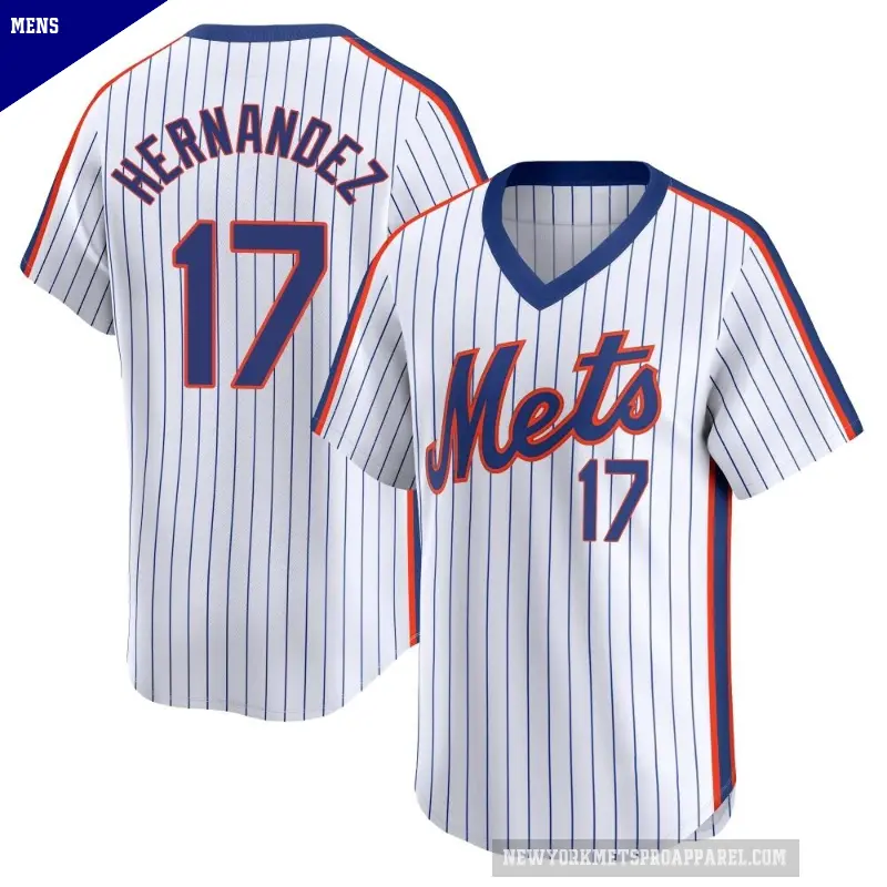 Men's No.17 Keith Hernandez New York Mets White Limited Cooperstown Collection Jersey