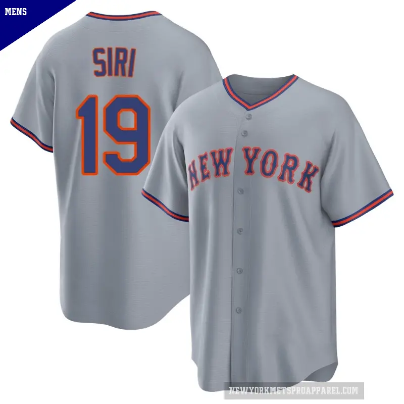 Men's No.19 Jose Siri New York Mets Gray Replica Away 2.0 Jersey