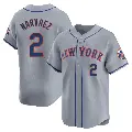 Men's No.2 Omar Narvaez New York Mets Gray Limited Away Jersey