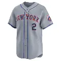 Men's No.2 Omar Narvaez New York Mets Gray Limited Away Jersey