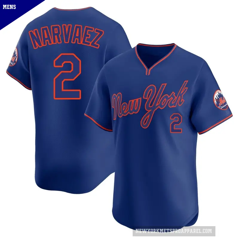 Men's No.2 Omar Narvaez New York Mets Royal Limited Alternate 2 Jersey