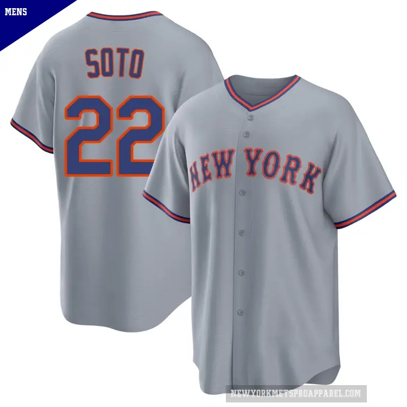 Men's No.22 Juan Soto New York Mets Gray Replica Away 2.0 Jersey