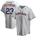 Men's No.23 David Peterson New York Mets Gray Replica Road Jersey