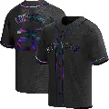 Men's No.26 Tim Locastro New York Mets Black Replica Holographic Alternate Jersey
