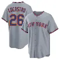 Men's No.26 Tim Locastro New York Mets Gray Replica Away 2.0 Jersey