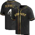 Men's No.4 Francisco Alvarez New York Mets Gold Replica Black en Alternate Jersey