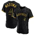 Men's No.4 Patrick Mazeika New York Mets Black Authentic Snake Skin City Jersey