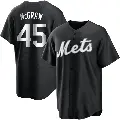 Men's No.45 Tug McGraw New York Mets Black/White Replica Jersey
