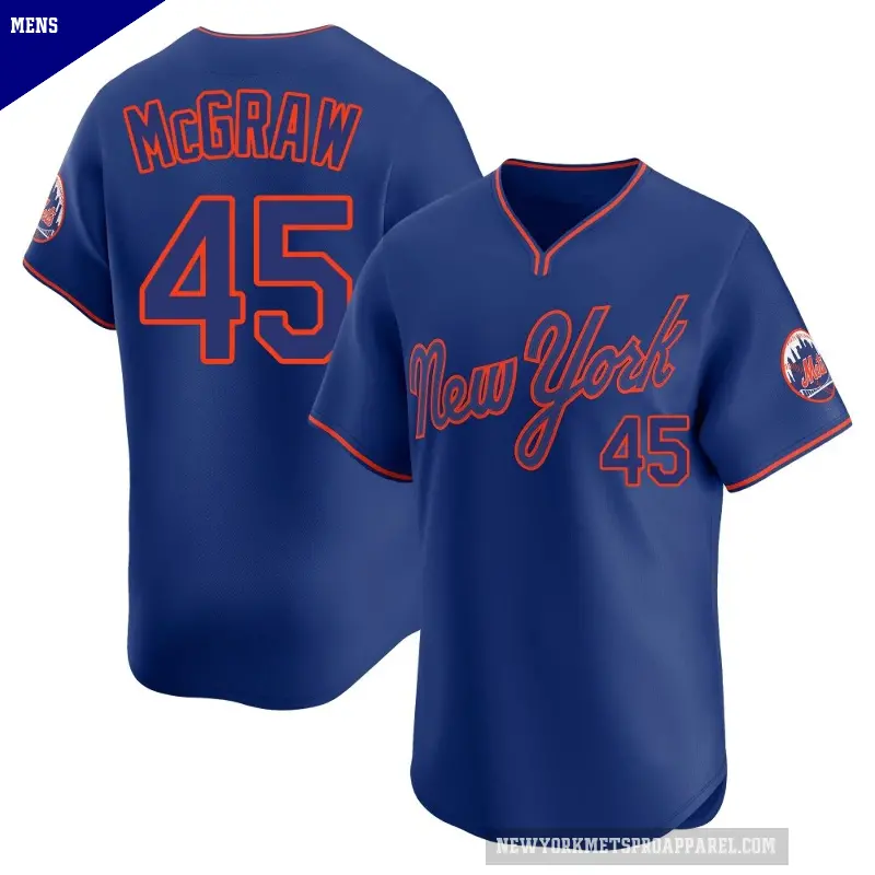 Men's No.45 Tug McGraw New York Mets Royal Limited Alternate 2 Jersey