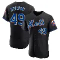 Men's No.49 Chris Devenski New York Mets Black Authentic 2022 Alternate Jersey