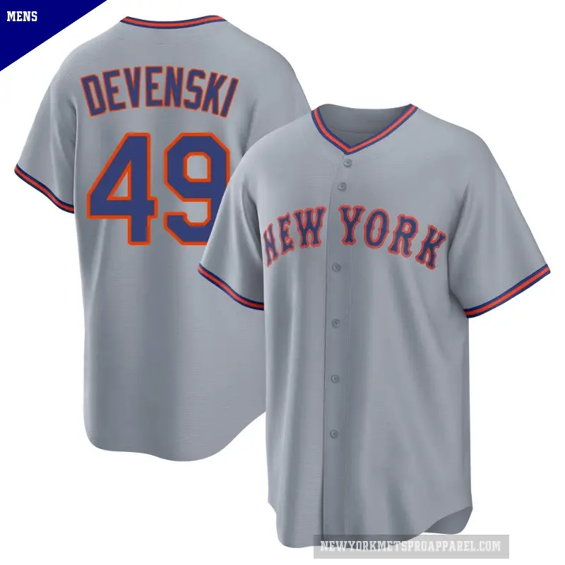Men's No.49 Chris Devenski New York Mets Gray Replica Away 2.0 Jersey