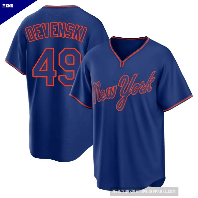 Men's No.49 Chris Devenski New York Mets Royal Replica Alternate 2 Jersey