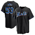 Men's No.53 Tyler Zuber New York Mets Black Replica 2022 Alternate Jersey