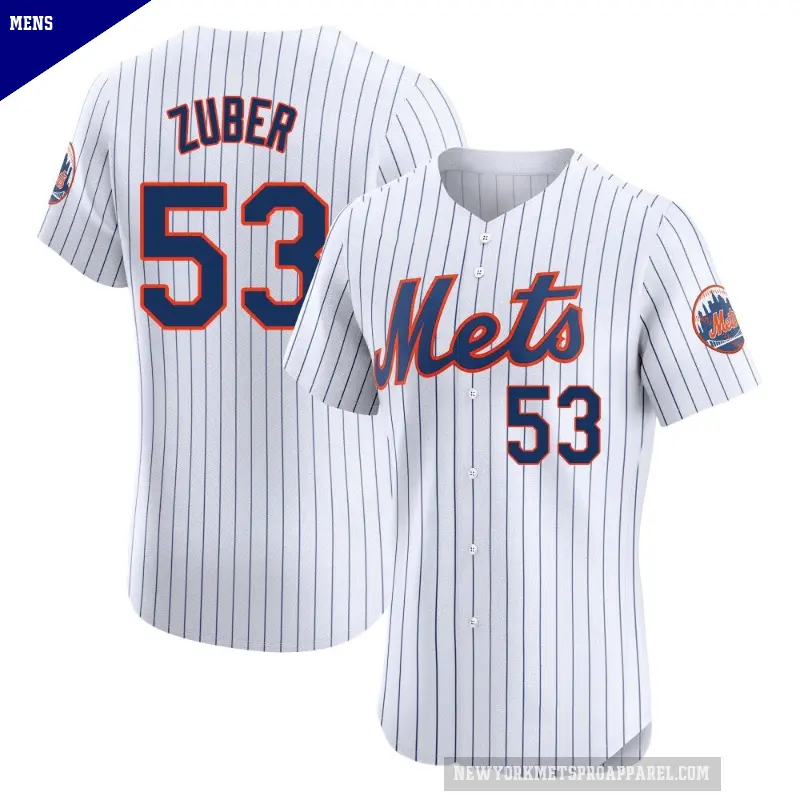 Men's No.53 Tyler Zuber New York Mets White Elite Home Jersey