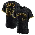 Men's No.54 Dylan Covey New York Mets Black Authentic Snake Skin City Jersey