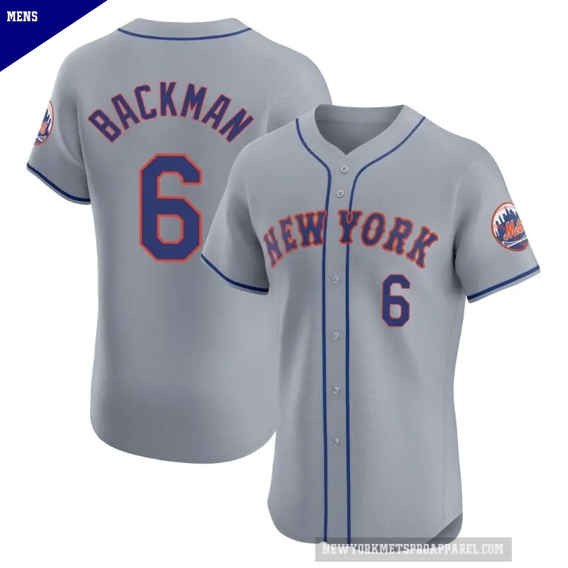 Men's No.6 Wally Backman New York Mets Gray Elite Road Jersey