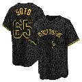 Men's No.65 Gregory Soto New York Mets Black Replica Snake Skin City Jersey