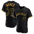 Men's No.72 Dedniel Nunez New York Mets Black Authentic Snake Skin City Jersey