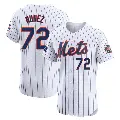 Men's No.72 Dedniel Nunez New York Mets White Elite Home Patch Jersey