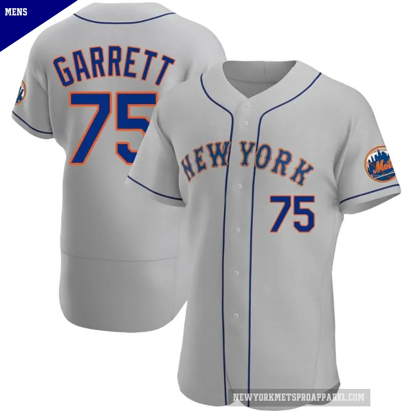 Men's No.75 Reed Garrett New York Mets Gray Authentic Road Jersey