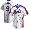Men's No.9 Brandon Nimmo New York Mets White Replica Home Cooperstown Collection Jersey
