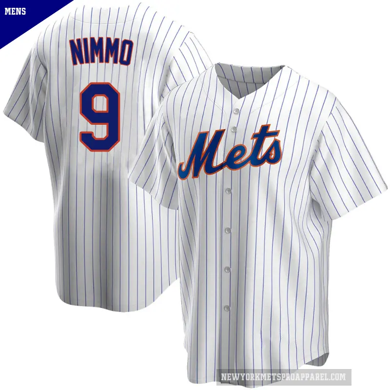 Men's No.9 Brandon Nimmo New York Mets White Replica Home Jersey