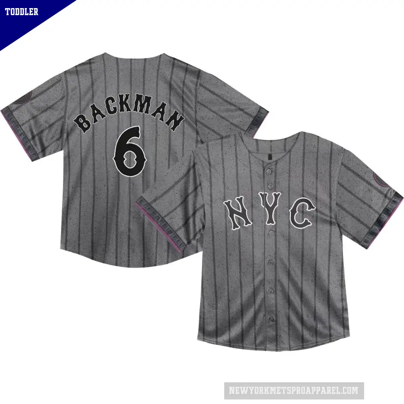 Toddler No.6 Wally Backman New York Mets Limited Graphite 2024 City Connect Jersey