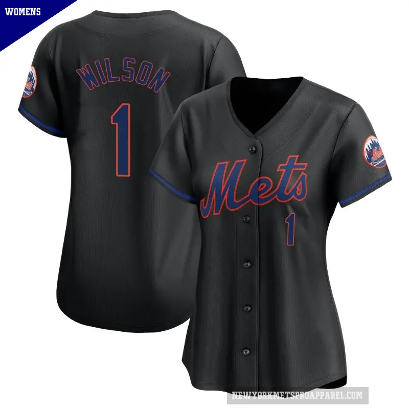 Women's No.1 Mookie Wilson New York Mets Black Limited Alternate Jersey