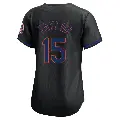 Women's No.15 Tyrone Taylor New York Mets Black Limited Alternate Jersey