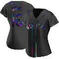 Women's No.16 Hideo Nomo New York Mets Black Replica Holographic Alternate Jersey