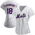 Women's No.18 Darryl Strawberry New York Mets White Replica Home Jersey