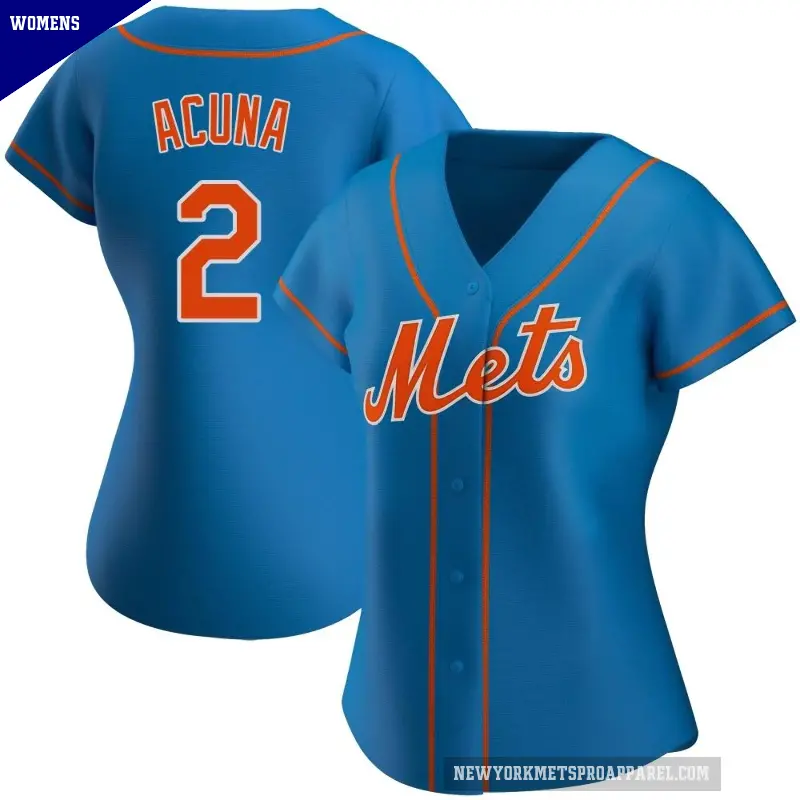 Women's No.2 Luisangel Acuna New York Mets Royal Authentic Alternate Jersey