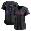 Women's No.2 Omar Narvaez New York Mets Black Limited Alternate Jersey