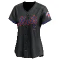 Women's No.2 Omar Narvaez New York Mets Black Limited Alternate Jersey