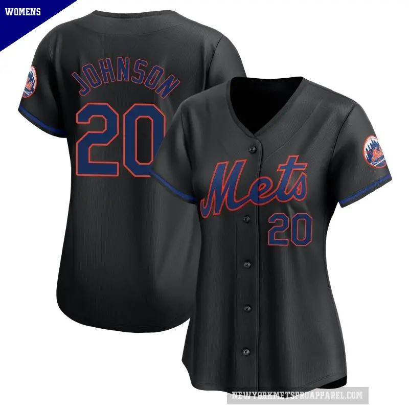 Women's No.20 Howard Johnson New York Mets Black Limited Alternate Jersey