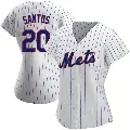 Women's No.20 Luis De Los Santos New York Mets White Replica Home Jersey