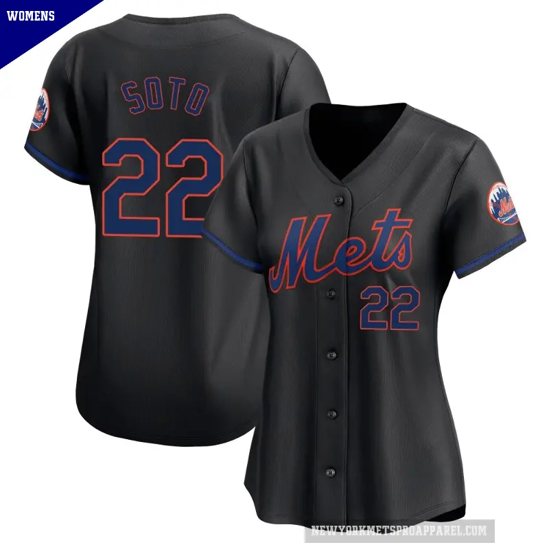 Women's No.22 Juan Soto New York Mets Black Limited Alternate Jersey