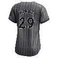 Women's No.29 Jared Young New York Mets Limited Graphite 2024 City Connect Jersey