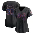 Women's No.30 Hayden Senger New York Mets Black Limited Alternate Jersey