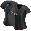 Women's No.30 Hayden Senger New York Mets Black Replica Holographic Alternate Jersey