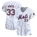 Women's No.33 A.J. Minter New York Mets White Limited Home Jersey