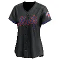 Women's No.4 Francisco Alvarez New York Mets Black Limited Alternate Jersey