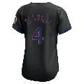 Women's No.4 Francisco Alvarez New York Mets Black Limited Alternate Jersey