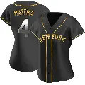Women's No.4 Patrick Mazeika New York Mets Gold Replica Black en Alternate Jersey